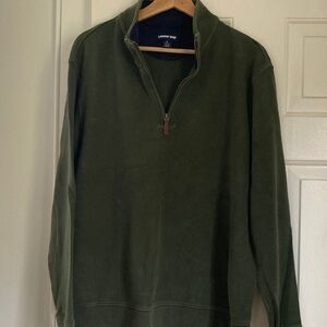 Lands' End Men's Olive Green Quarter-Zip Pullover